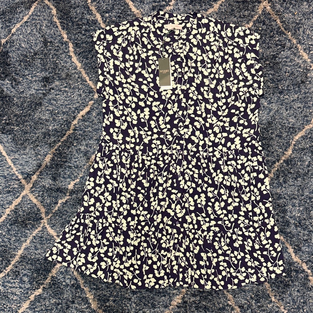 HOBBS London Navy and green Floral Layla dress